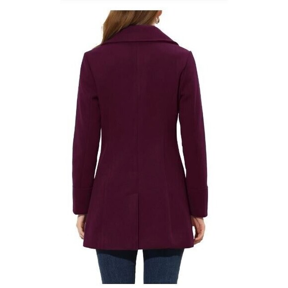 Allegra K Overcoat Shawl Collar Single Breasted Mid Thigh Winter NWT Womens XS - Picture 2 of 12